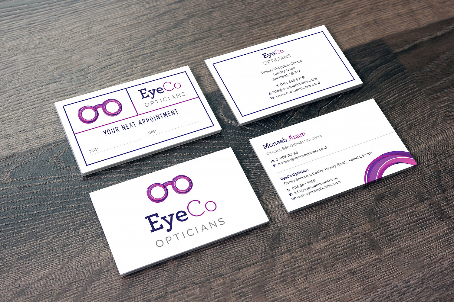 Eyeco Appt Card and Business Card